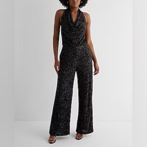 🆕 NTW Express Black Sequin Jumpsuit XS